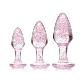 Booty Sparks Glitter Gem Anal Plug Set - Pink