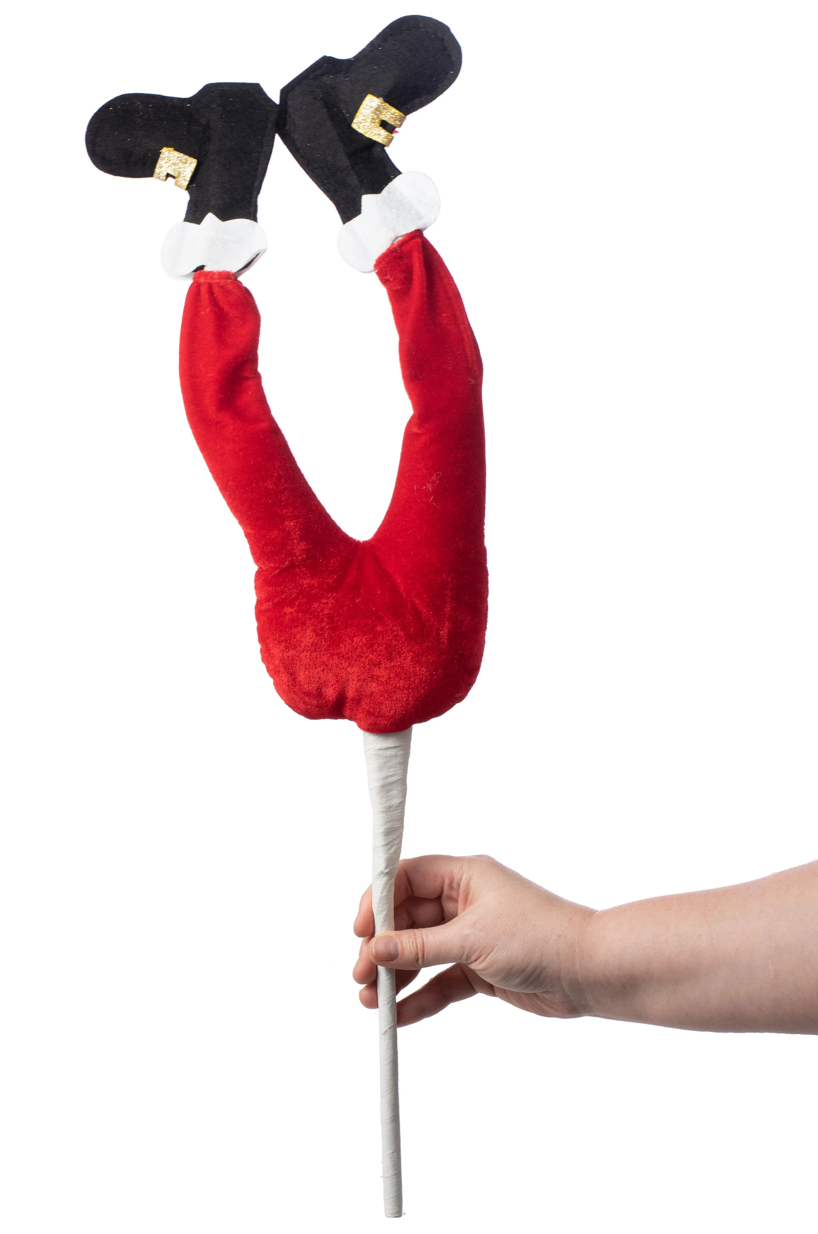 25" Velvet Santa Leg Spray