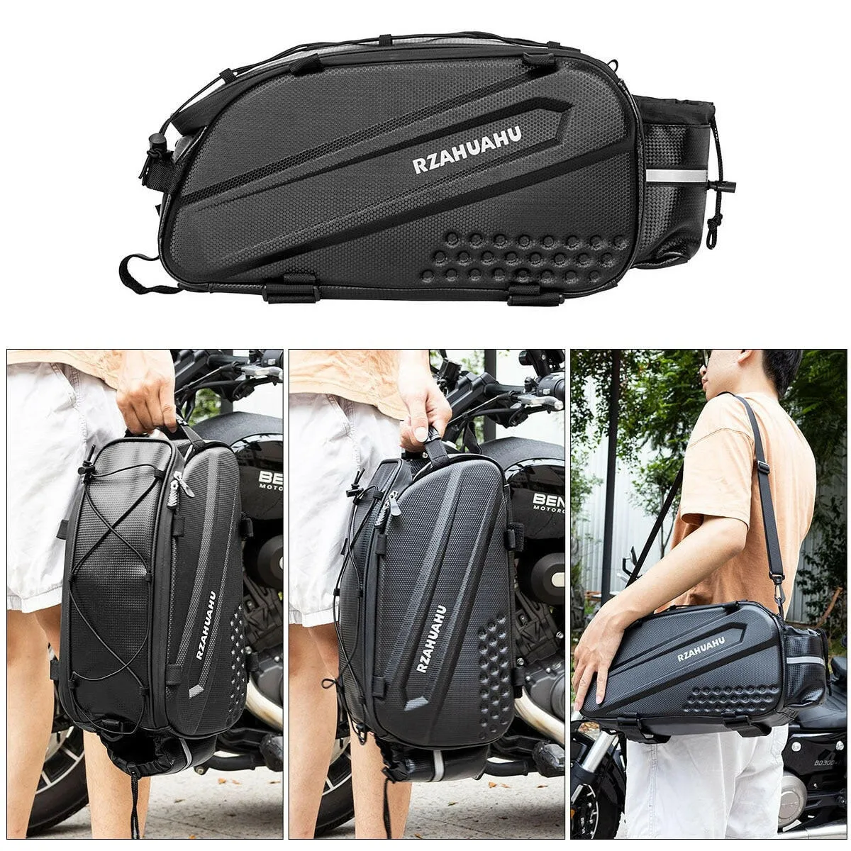 3-in-1 Bike Rack Bag Waterproof Bicycle Rear Seat Bag with 2 Side Hanging Bags Cycling Cargo Luggage Bag Pannier