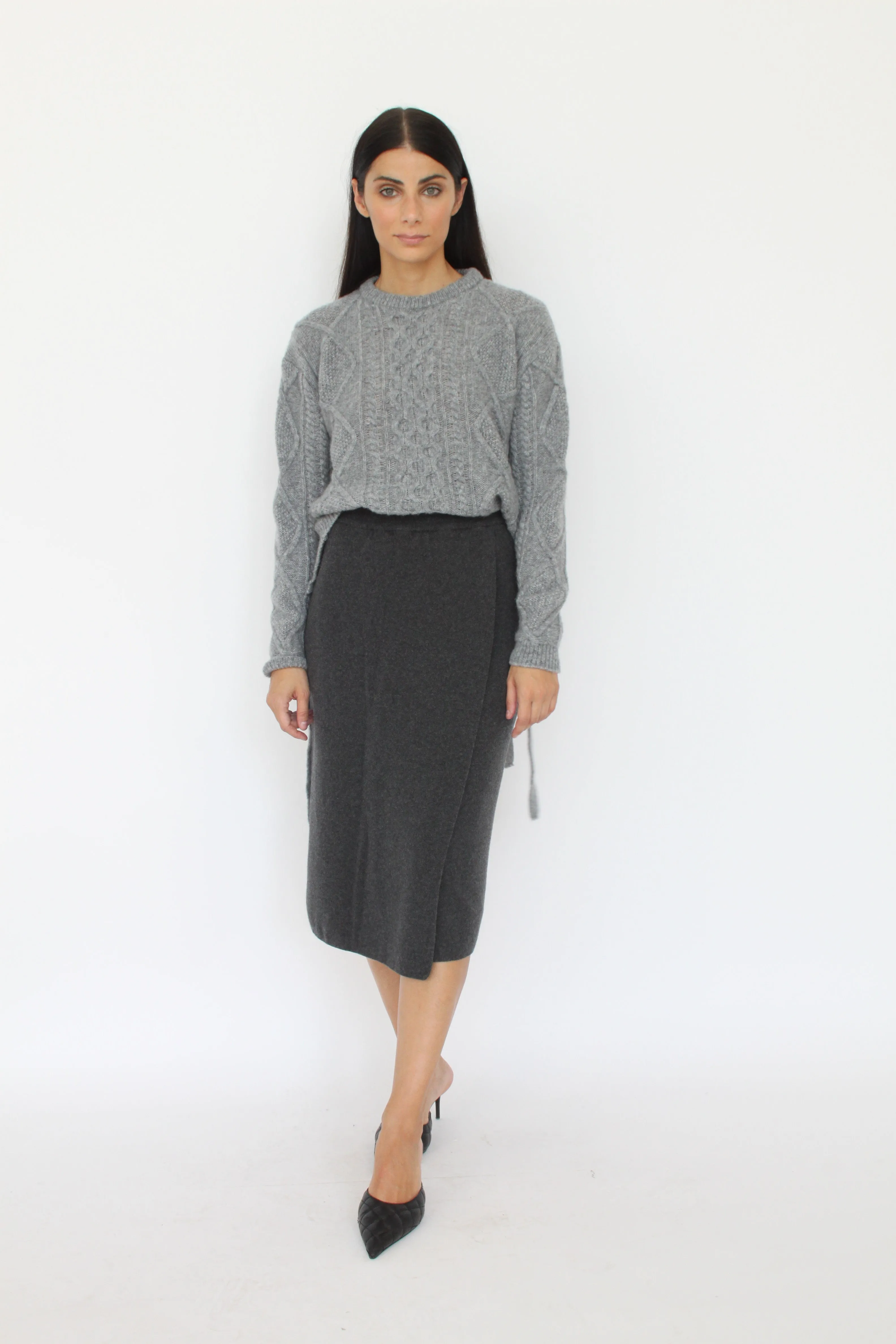 Allegra Cashmere Blend Wrap Skirt