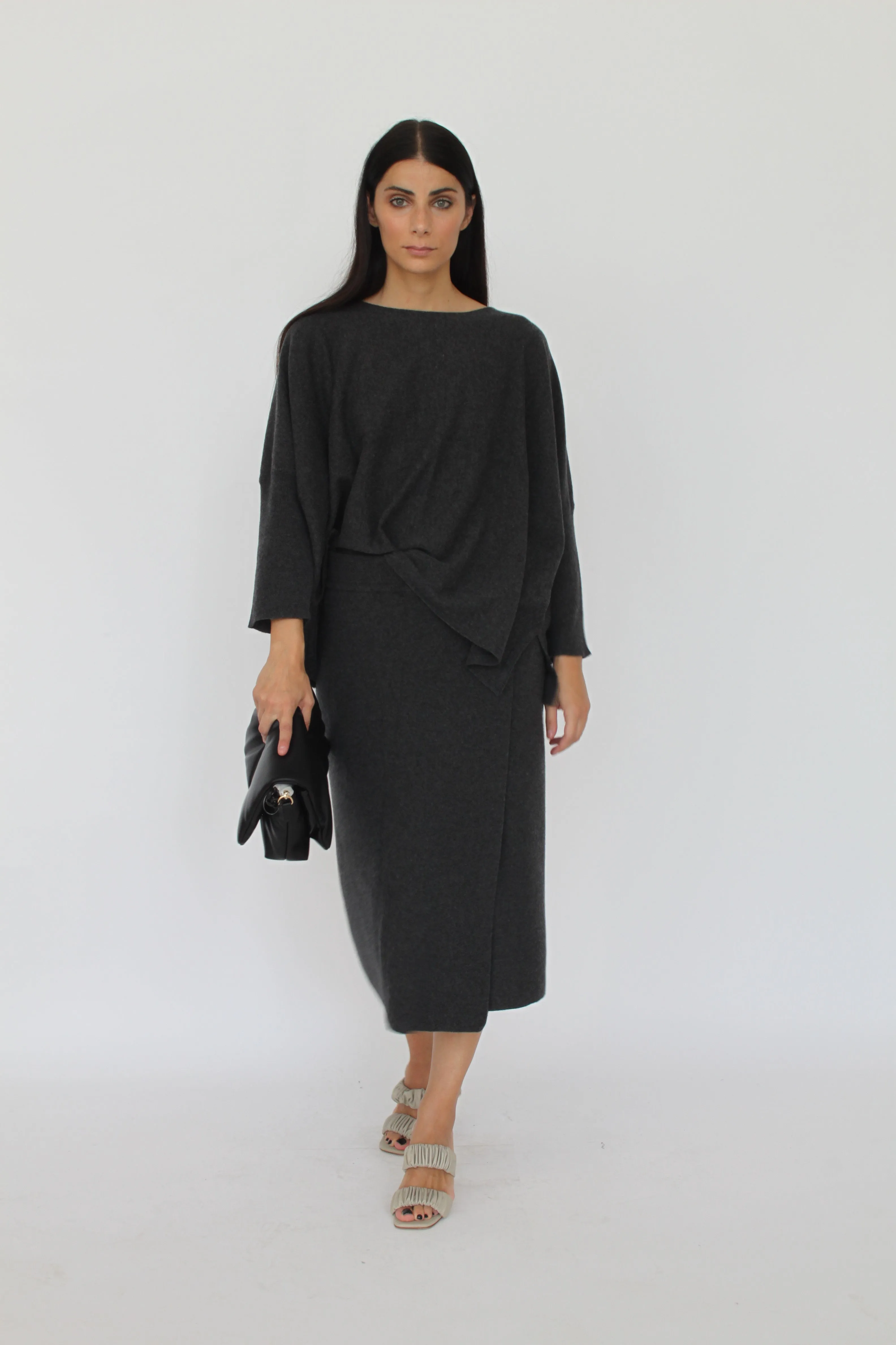 Allegra Cashmere Blend Wrap Skirt