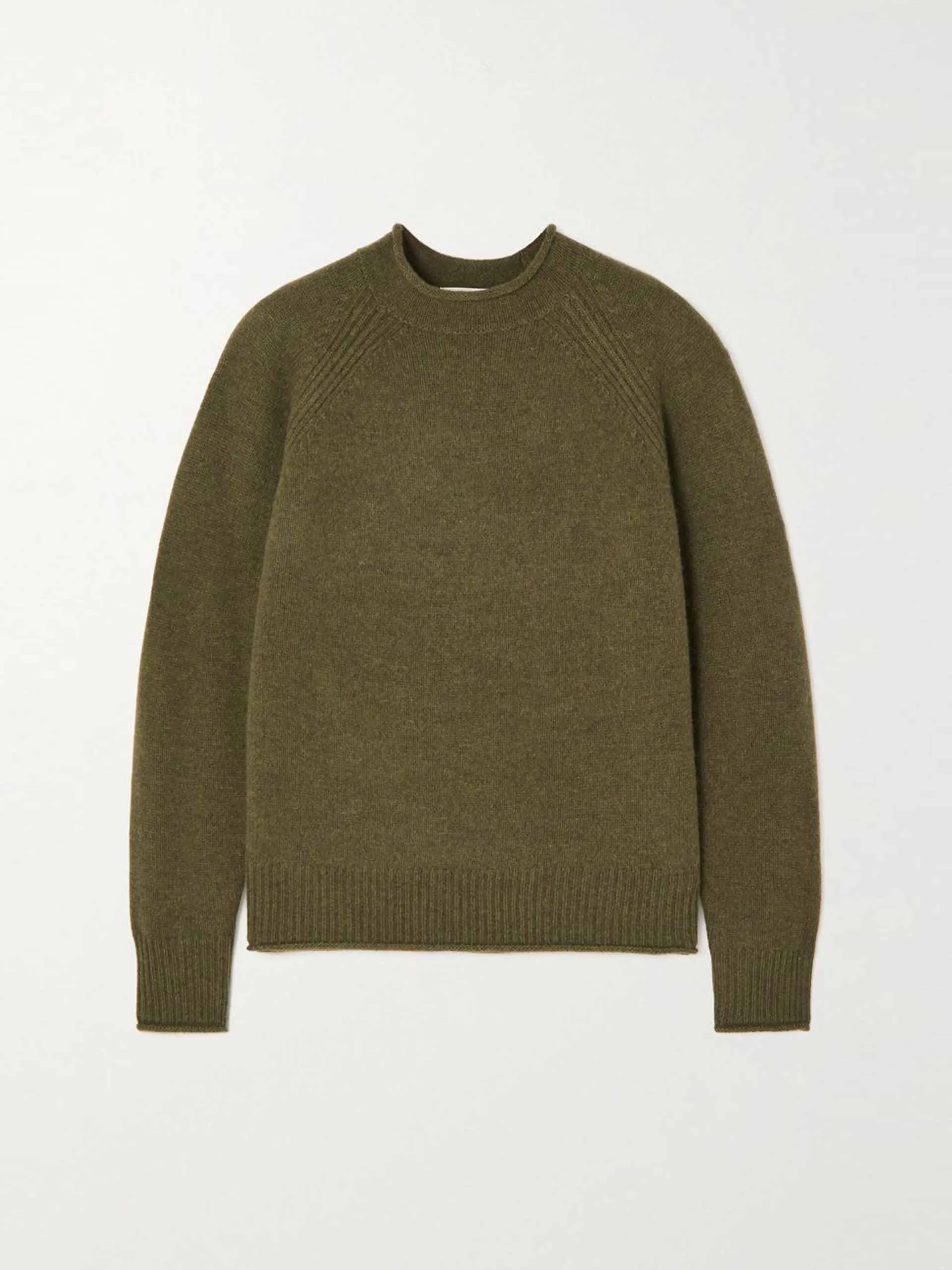 Army green Freja merino wool sweater