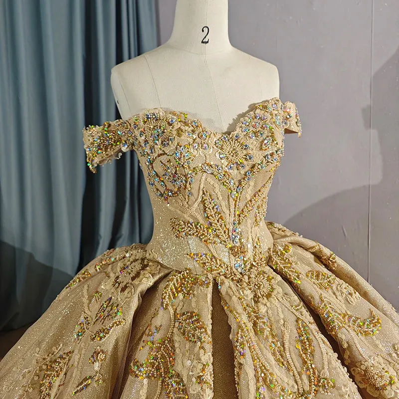 Ball Gown Quinceañera Dress Dress Pleat Gold