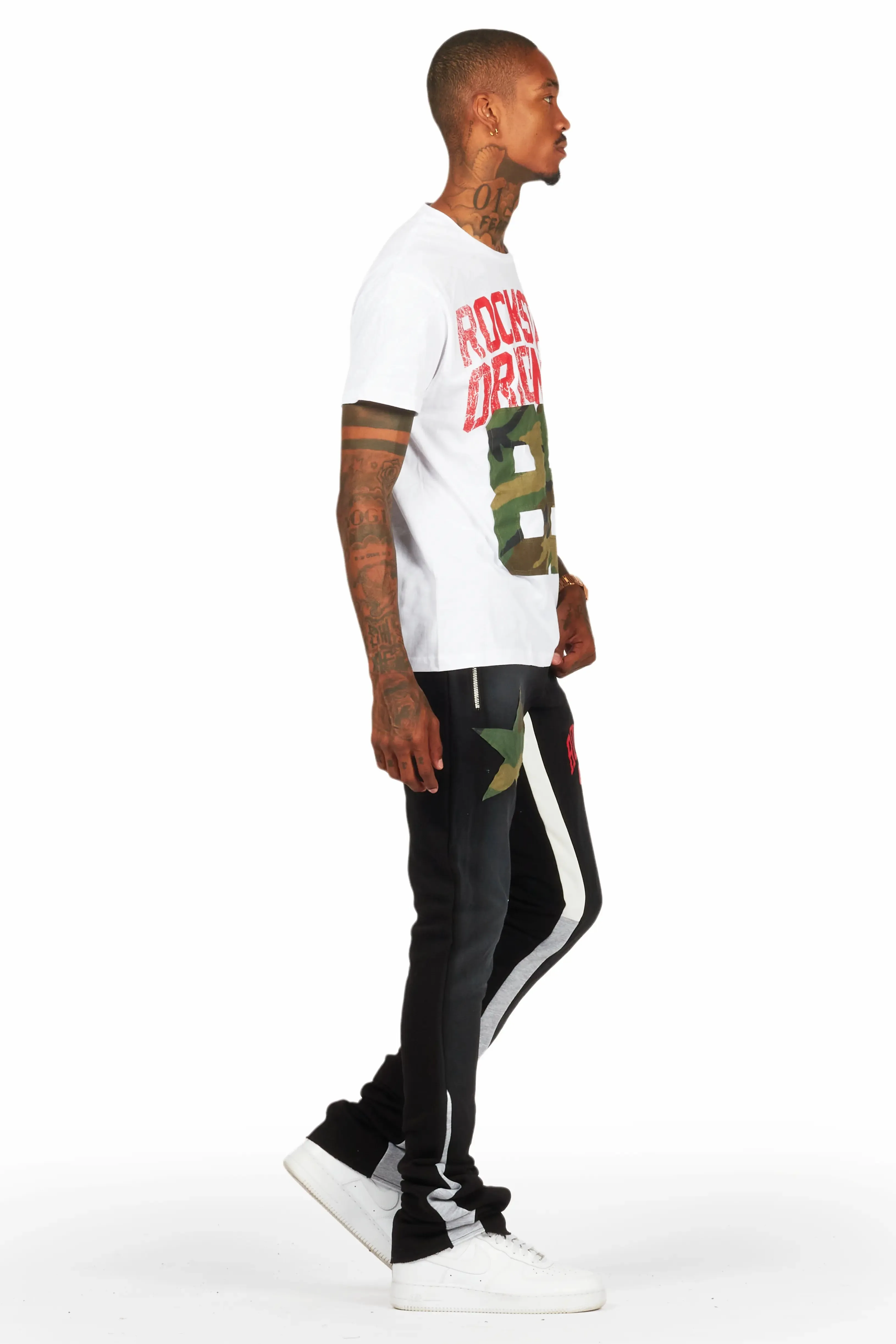 Baron White/Black T-Shirt/Super Stacked Flare Track Set