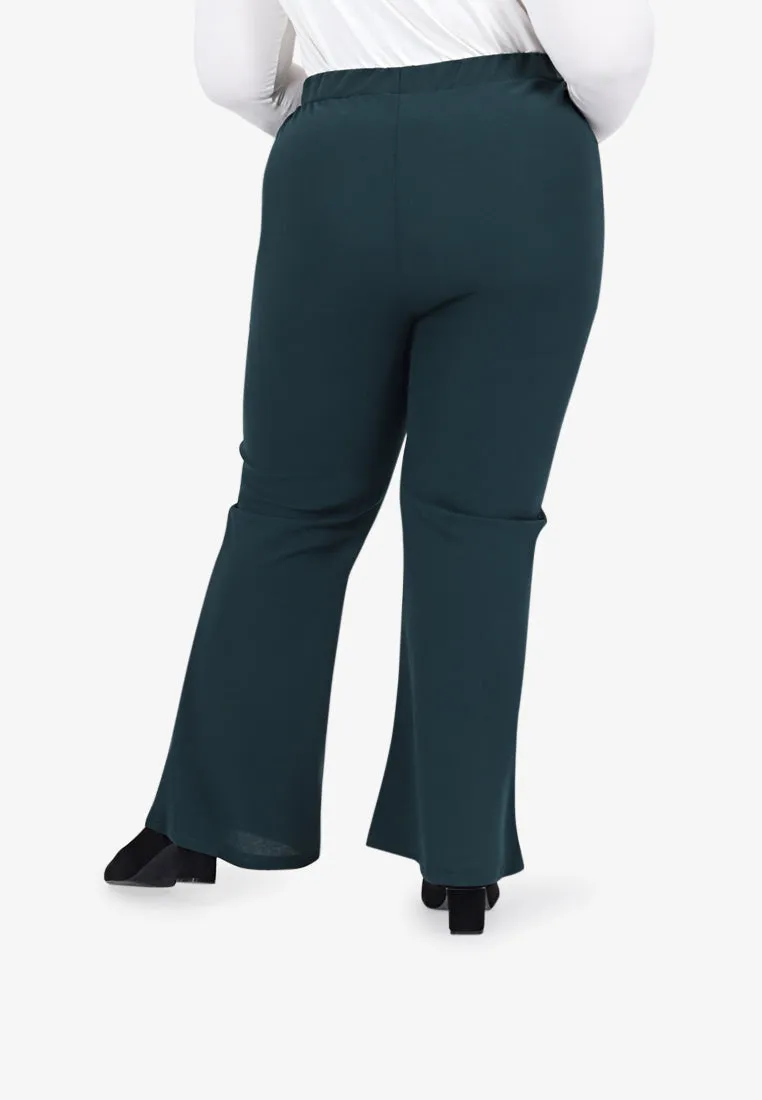 Bellanne Simple Bell Leg Pants - Dark Green