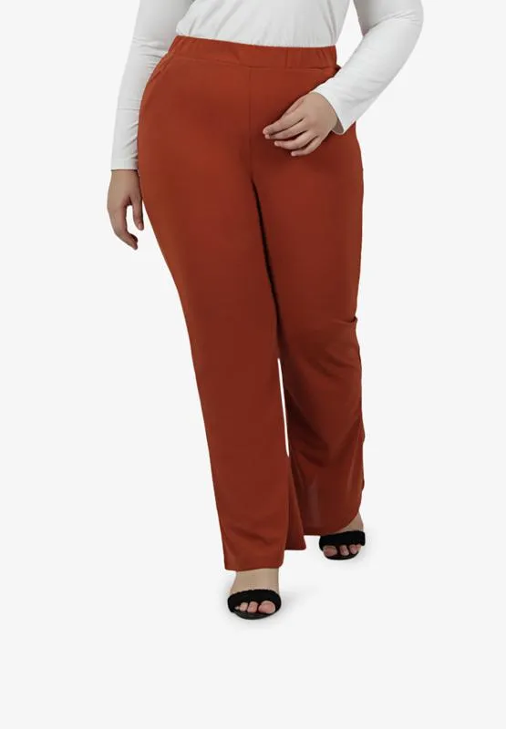 Bellanne Simple Bell Leg Pants - Sunset Brown