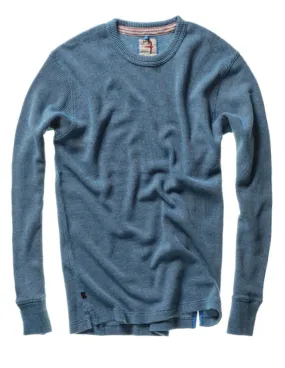 Bi-Waffle Long Sleeved Crew | Bright Blue