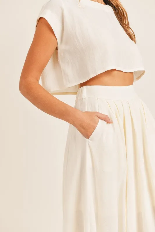 Birdie Crop Top & Midi Flare Skirt Set