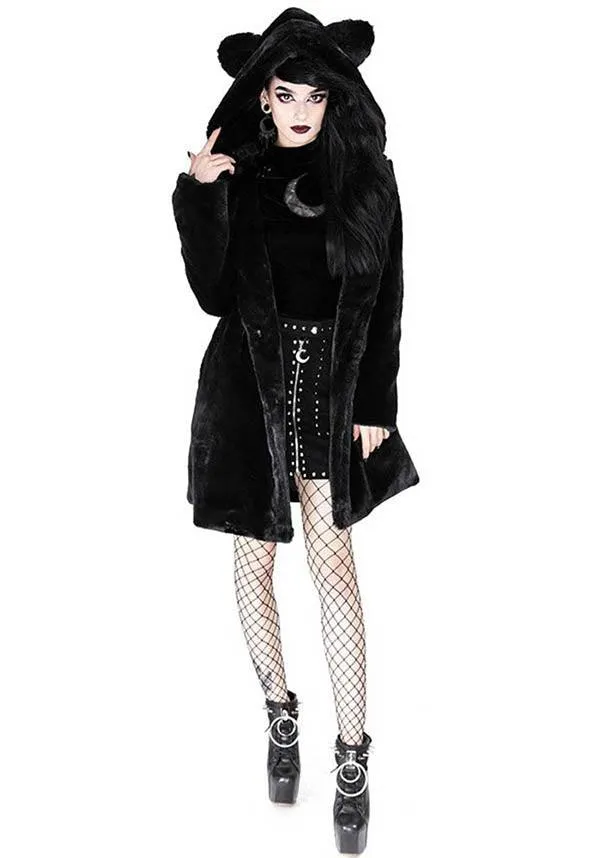 Black Cat | FAUX FUR COAT