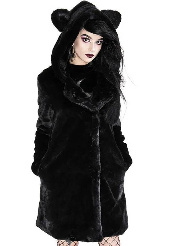 Black Cat | FAUX FUR COAT