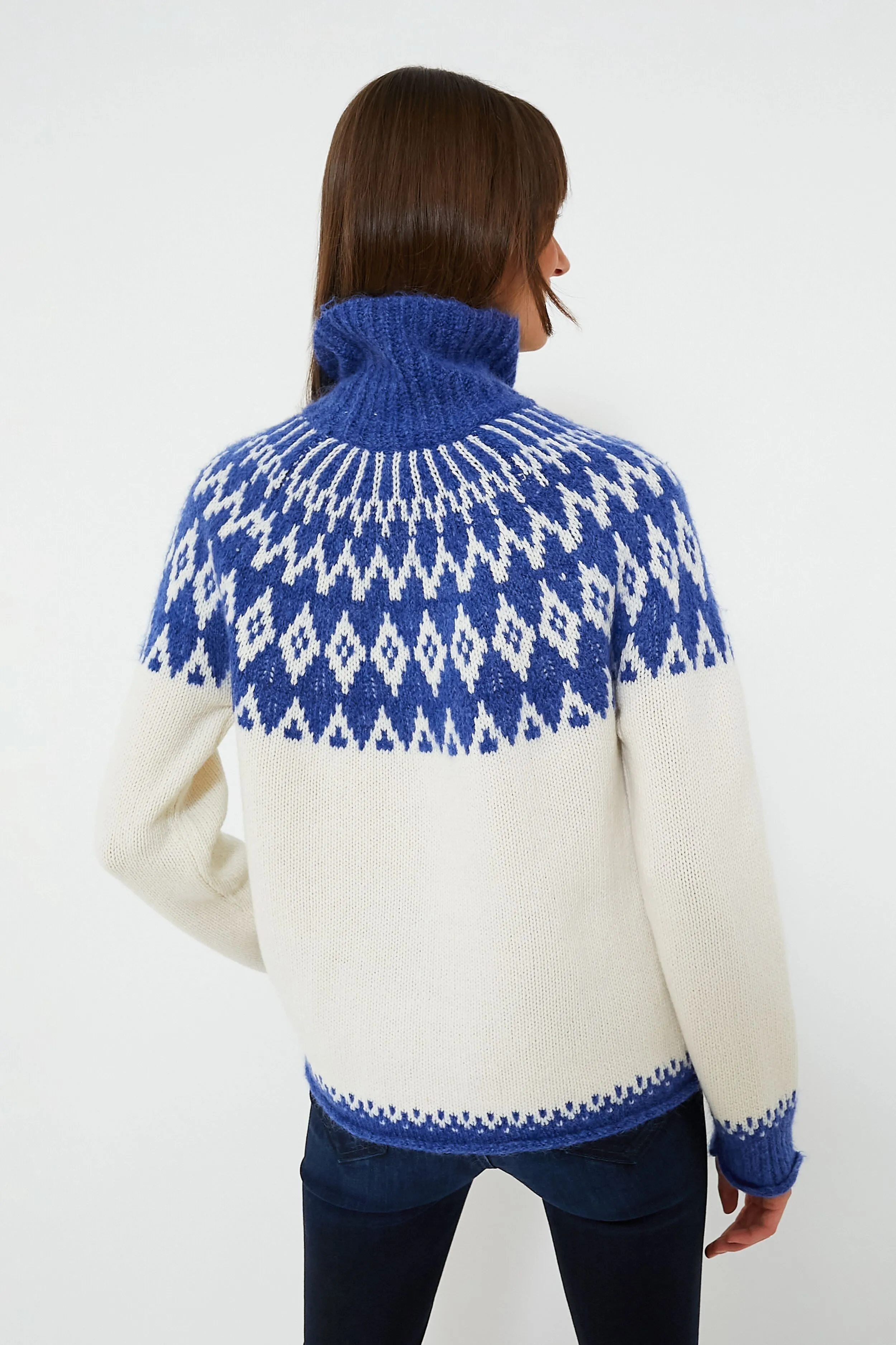 Blue Combo Bailey Fair Isle Turtleneck