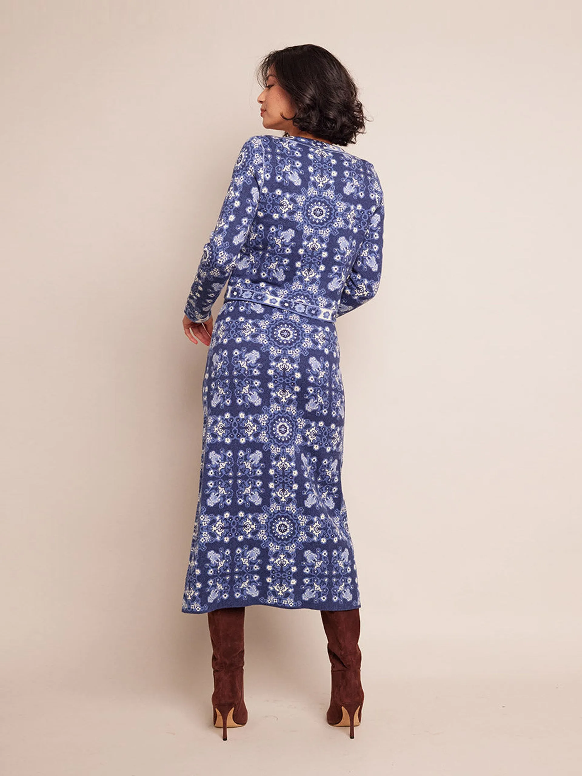 Blue rita tile Clara skirt