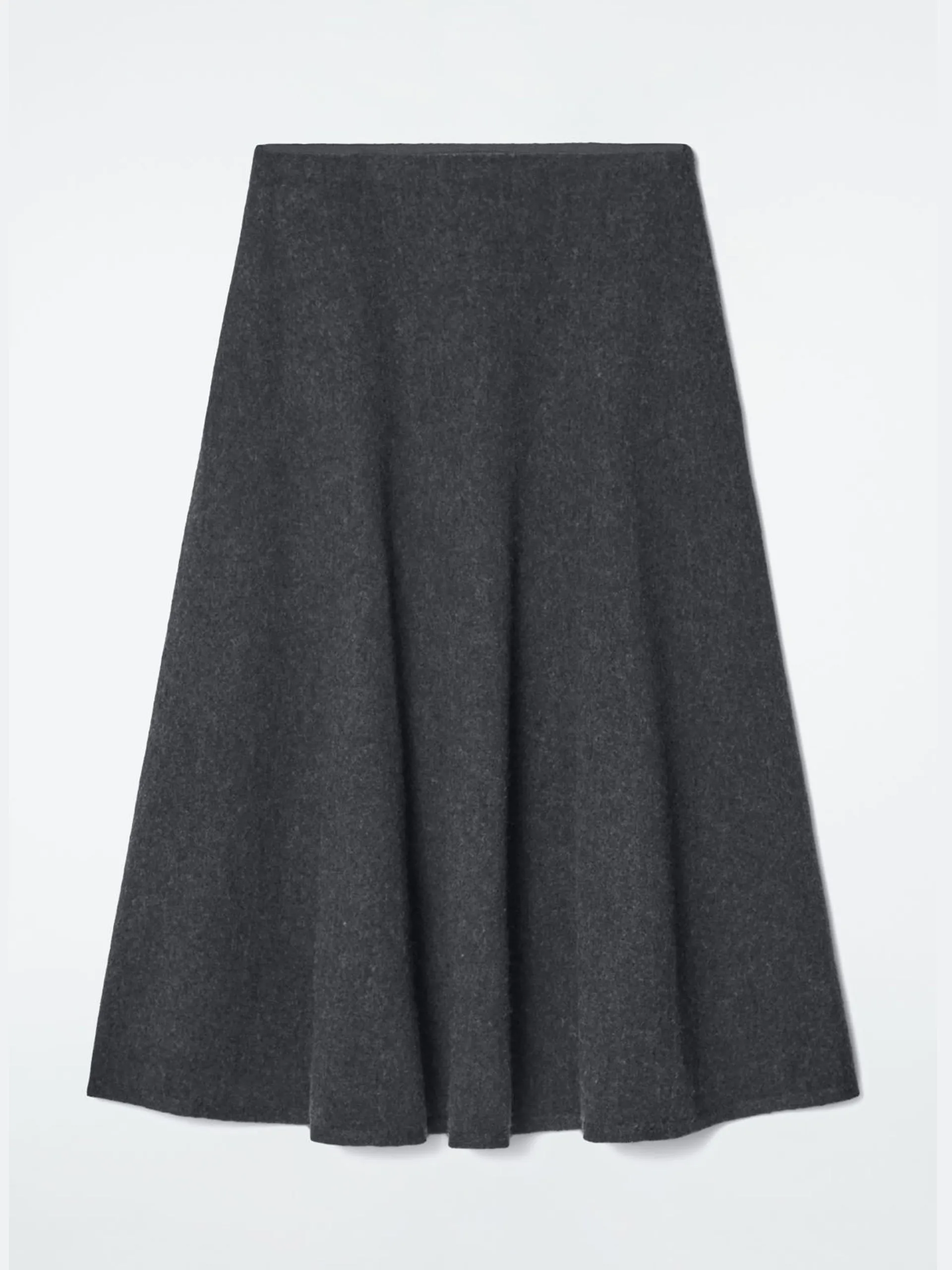 Boiled-wool midi skirt