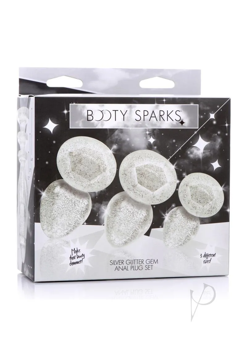 Booty Sparks Glitter Gem Plug Set Silver