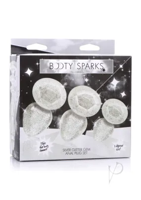 Booty Sparks Glitter Gem Plug Set Silver