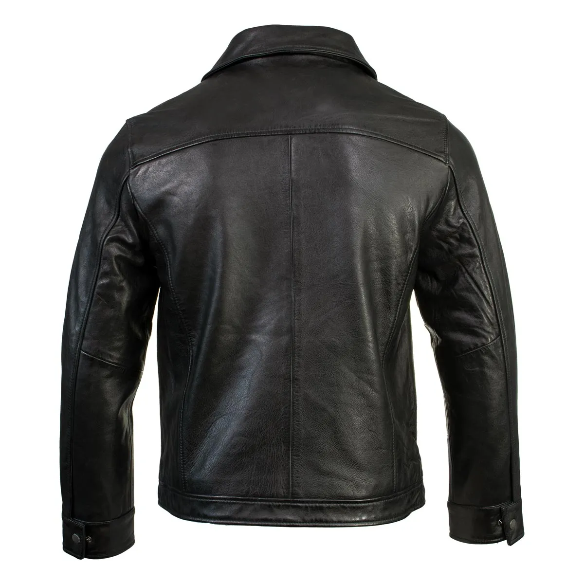 Boston Harbour 2.0 Men's Black New Zealand Lamb Leather Fashion Car Coat Jacket SFM1898