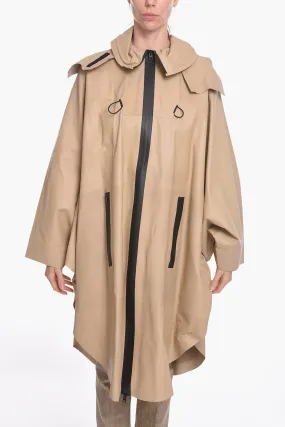 Bottega Veneta Bat-wing Sleevd Leather Raincoat