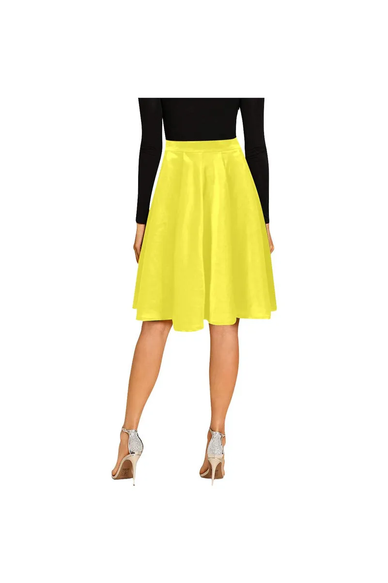 Bright Mustard Melete Pleated Midi Skirt