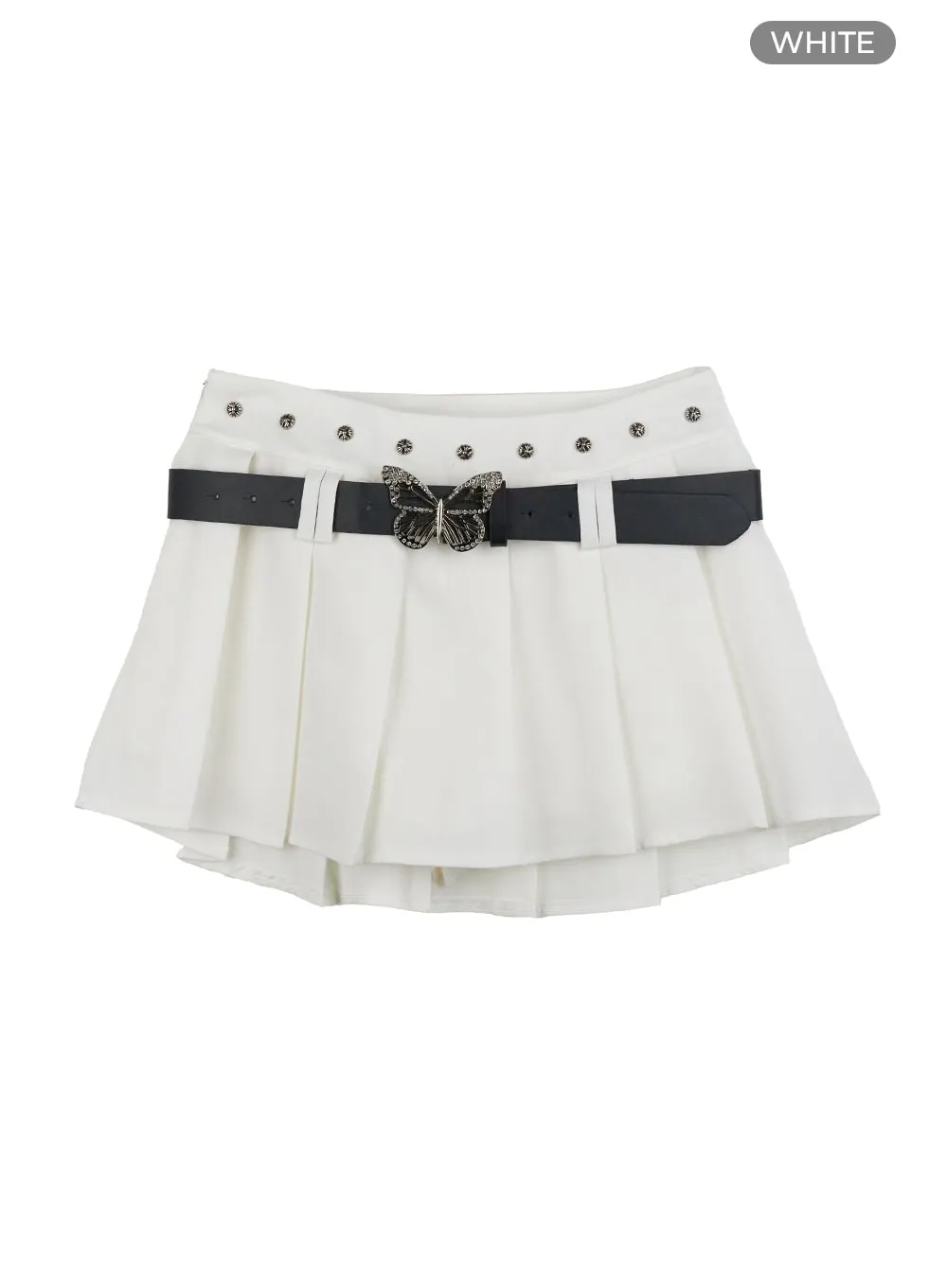 Buckle Pleated Mini Skirt OG407