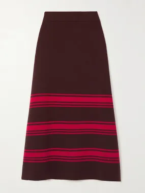 Burgundy midi skirt