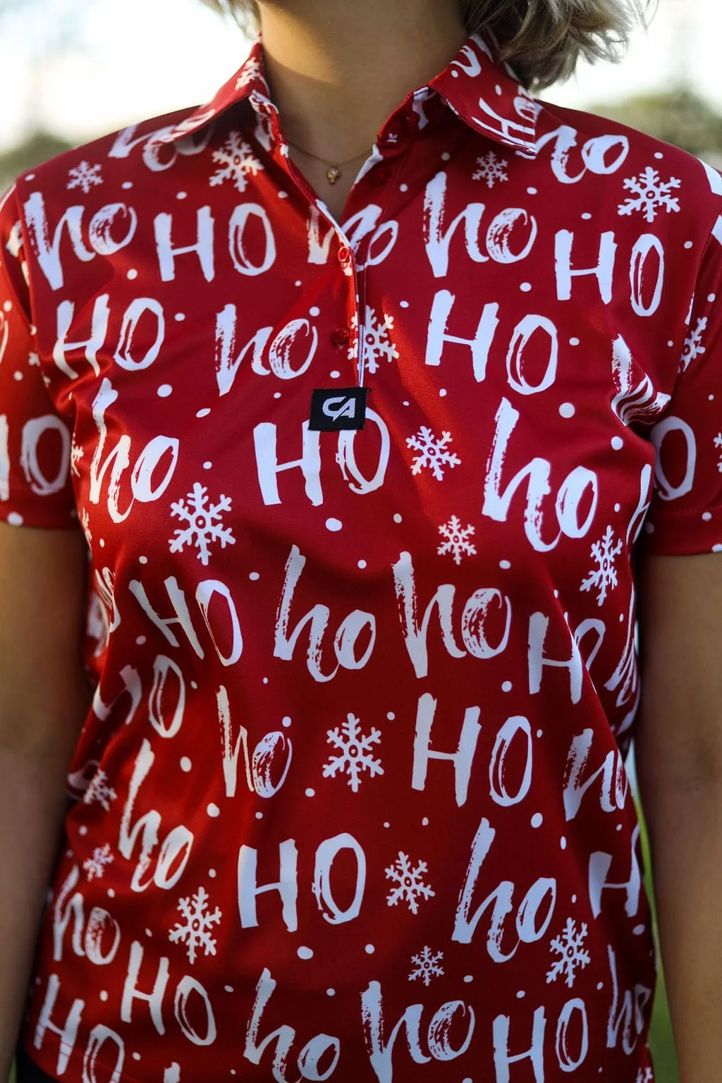 CA Ladies Funky Golf Shirt | Frosty Christmas