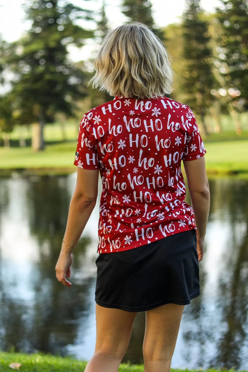 CA Ladies Funky Golf Shirt | Frosty Christmas