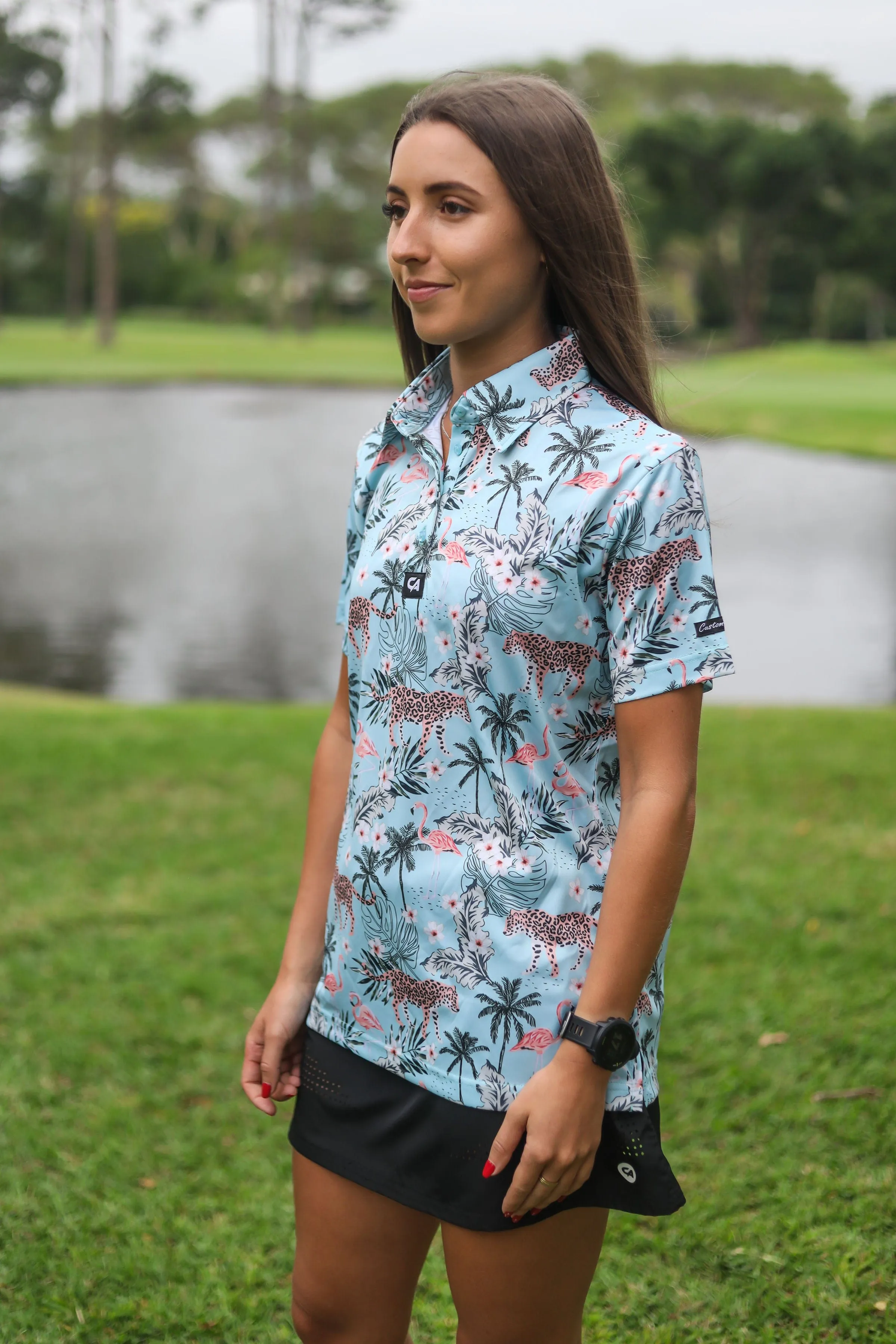 CA Ladies Funky Golf Shirt | Tropical Turquoise