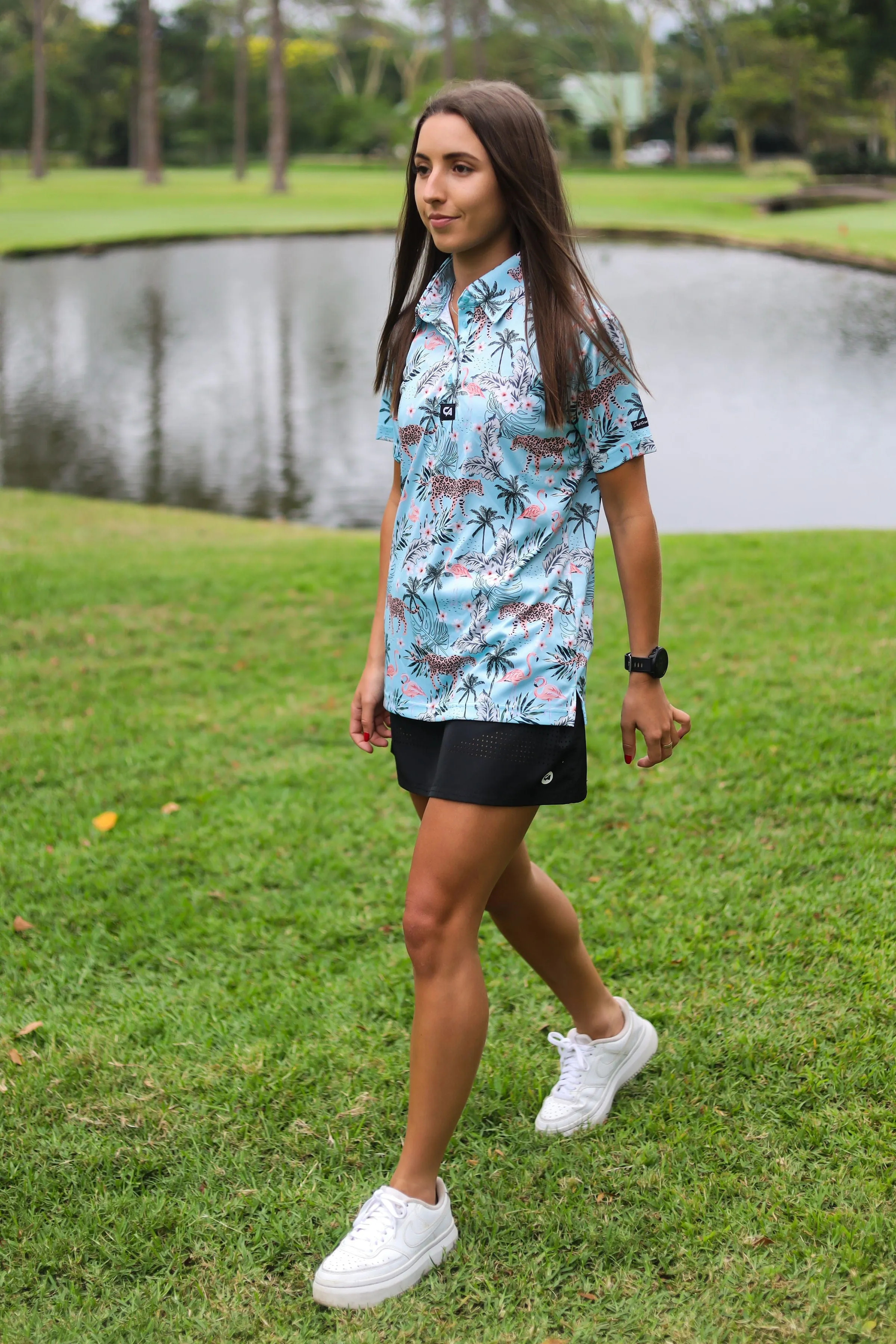 CA Ladies Funky Golf Shirt | Tropical Turquoise