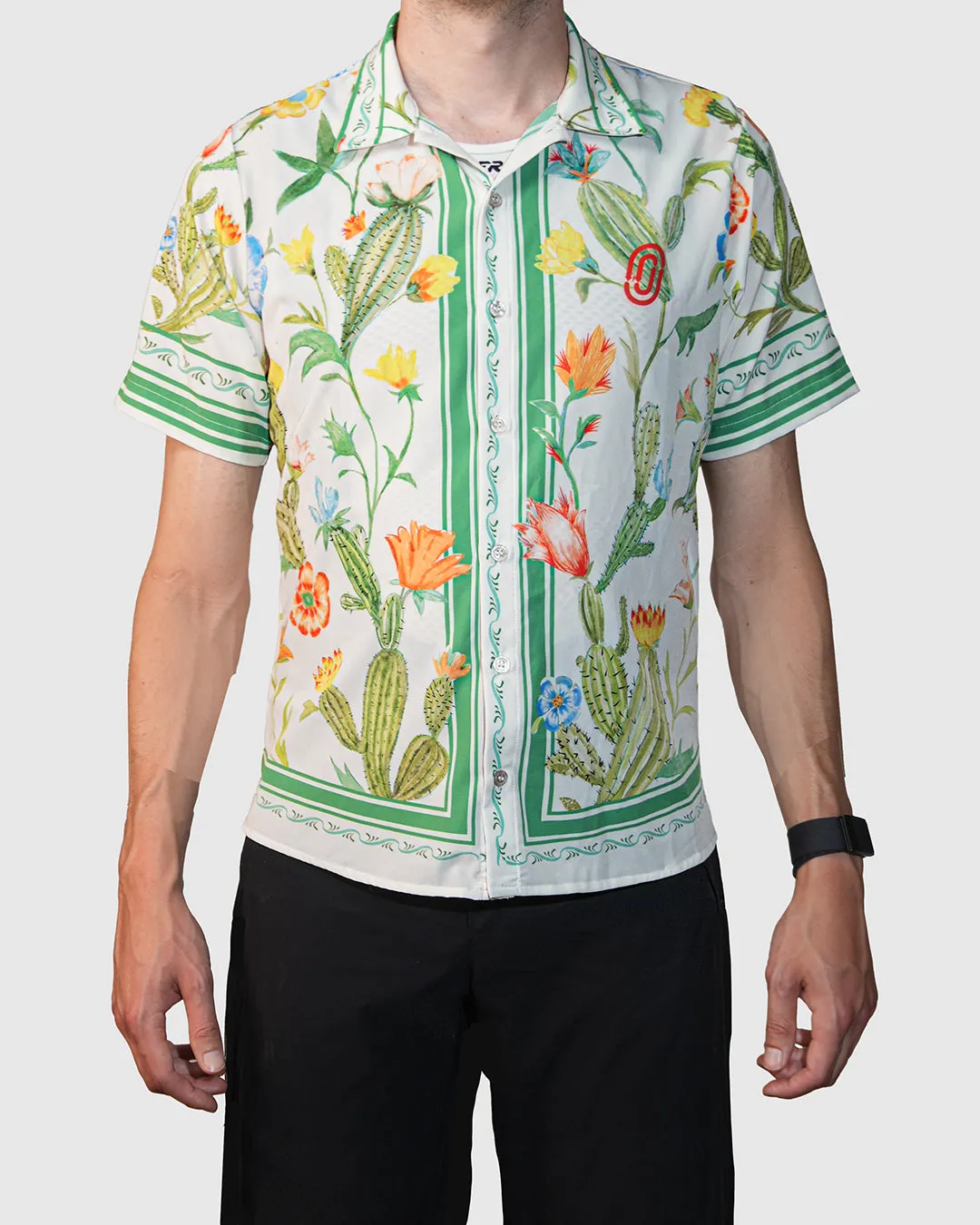 Cactus Flower Resort Shirt Upcycle