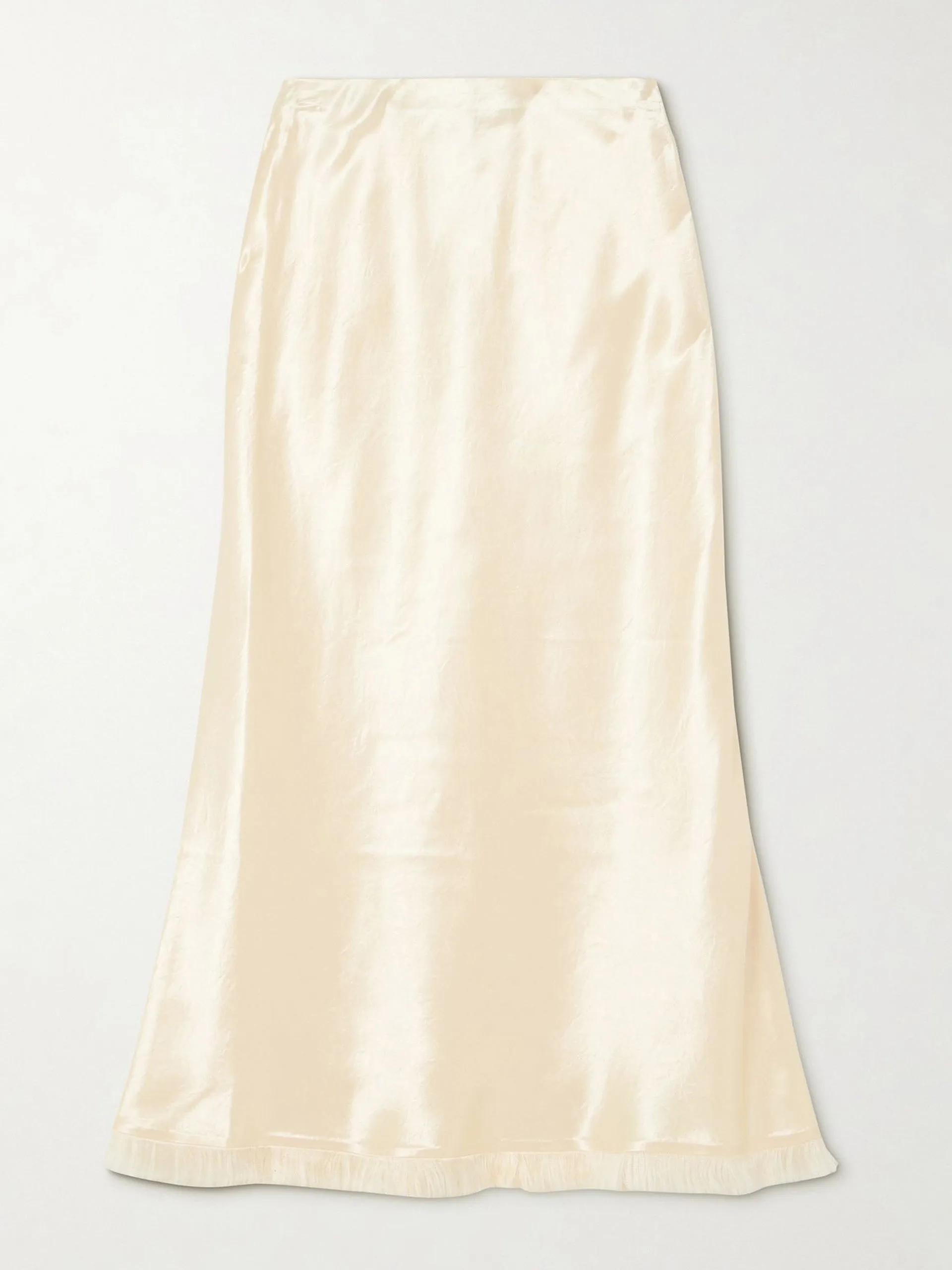 Castle frayed satin midi skirt