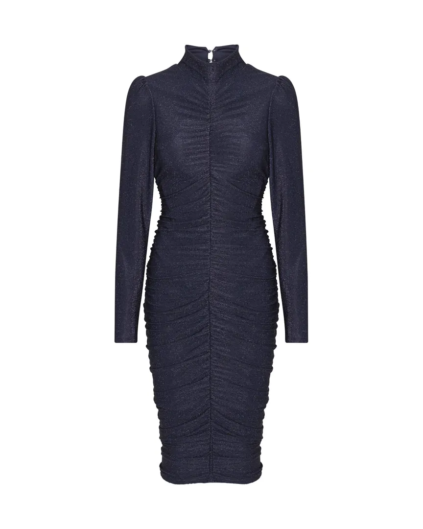 Cattia Wrinkle Dress - Navy Glitter