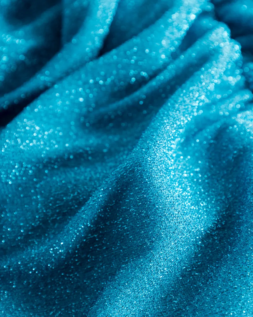 Cattia Wrinkle dress - Turquoise Glitter