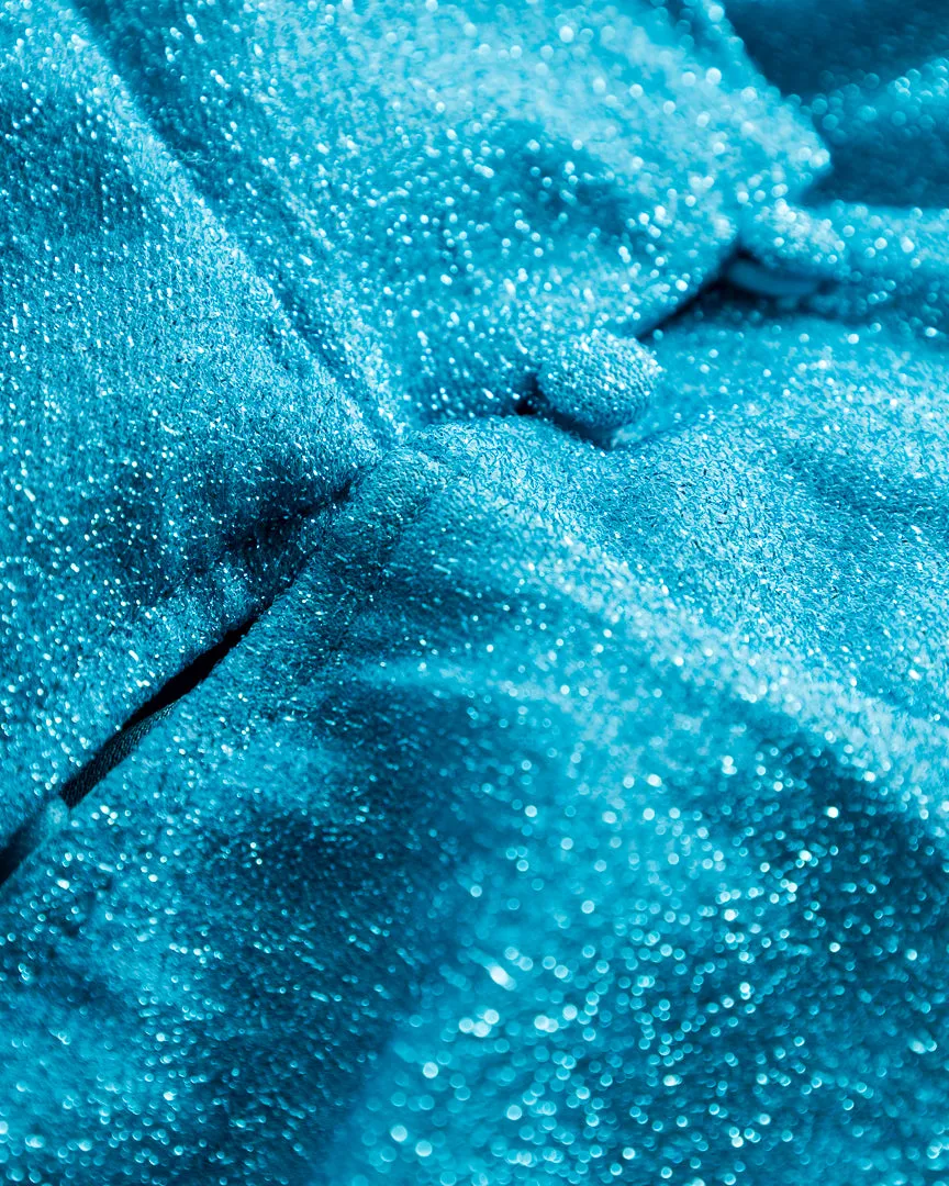 Cattia Wrinkle dress - Turquoise Glitter