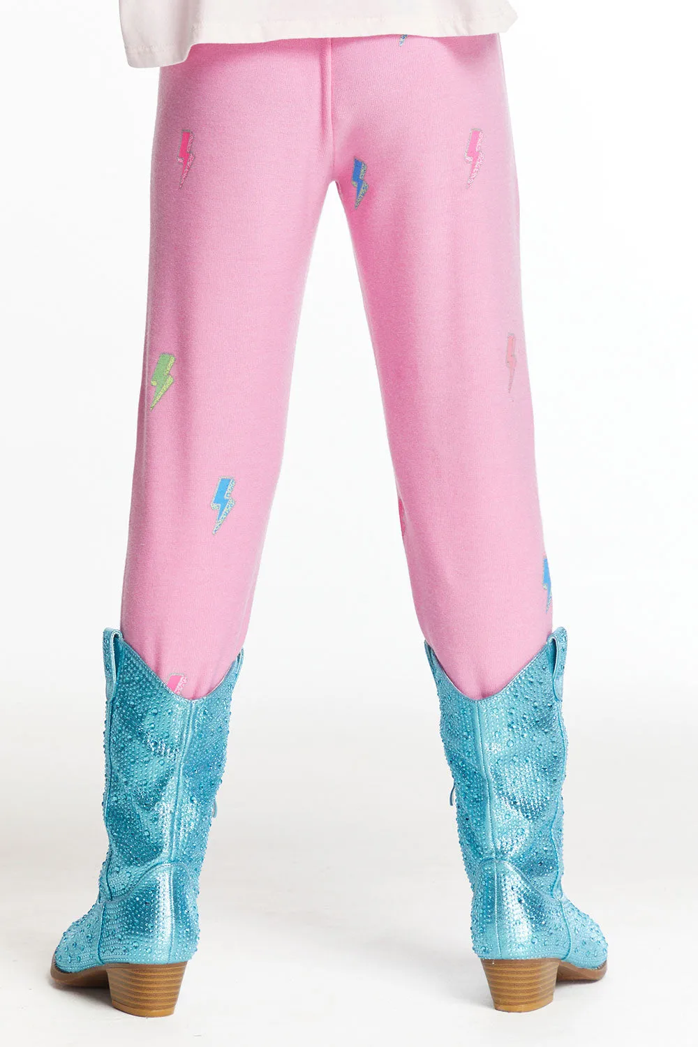 Chaser Glitter Bolts Girls Pant