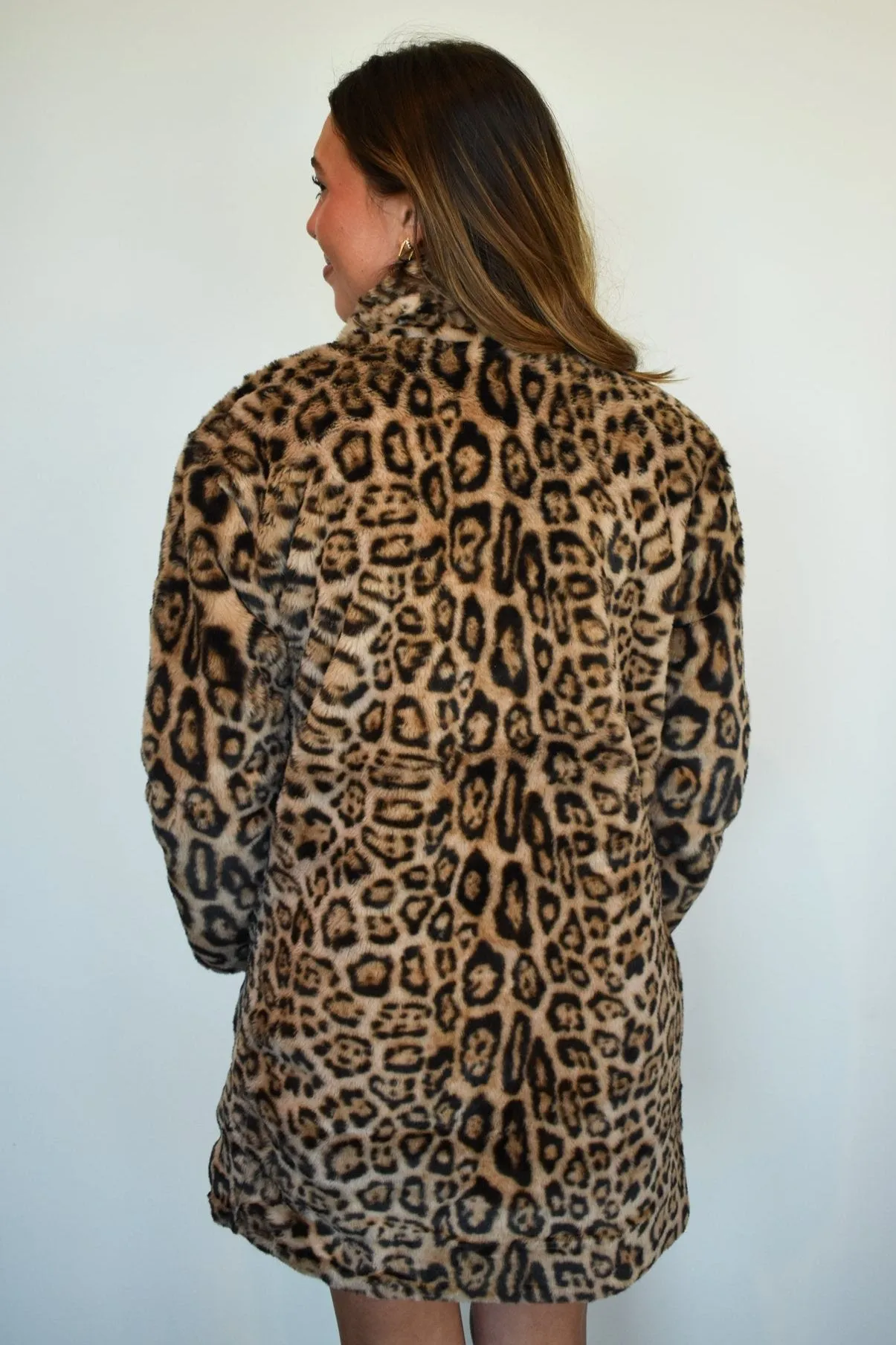 Chic Leopard Faux Fur Coat