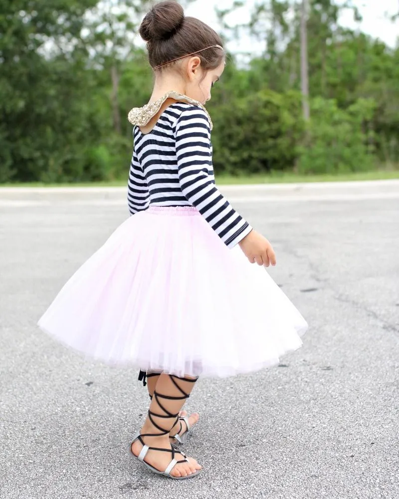 Clarisa Kids Blush Pink Puffy Tulle Skirt