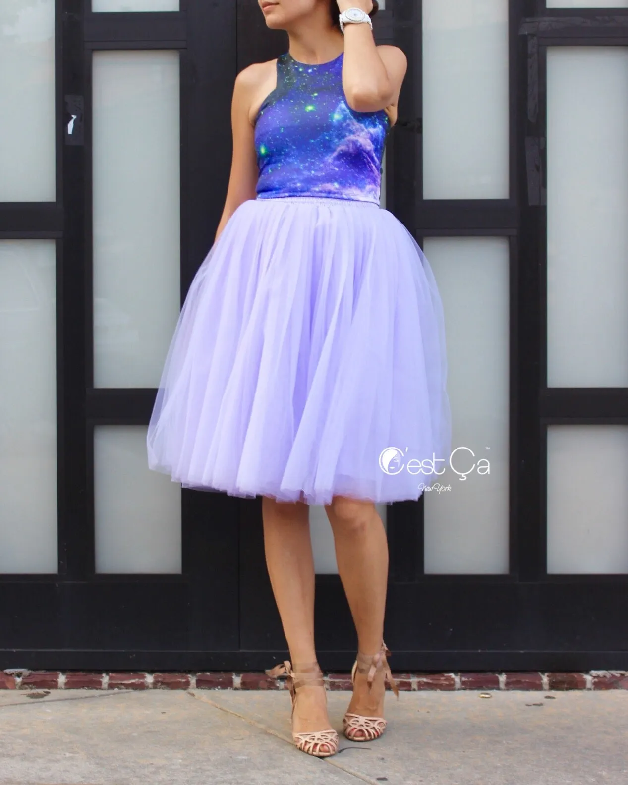 Clarisa Lavender Tulle Skirt - Midi