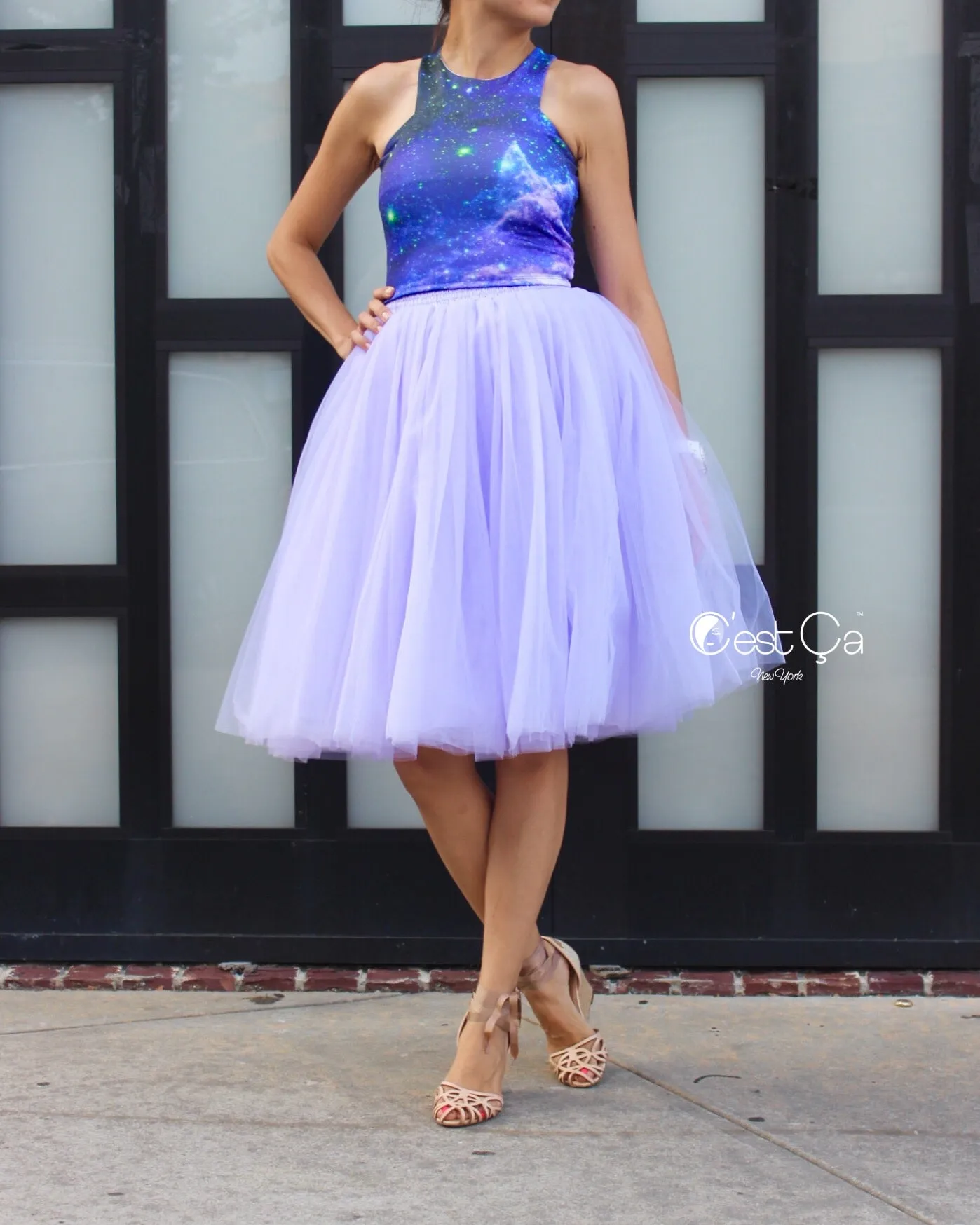 Clarisa Lavender Tulle Skirt - Midi