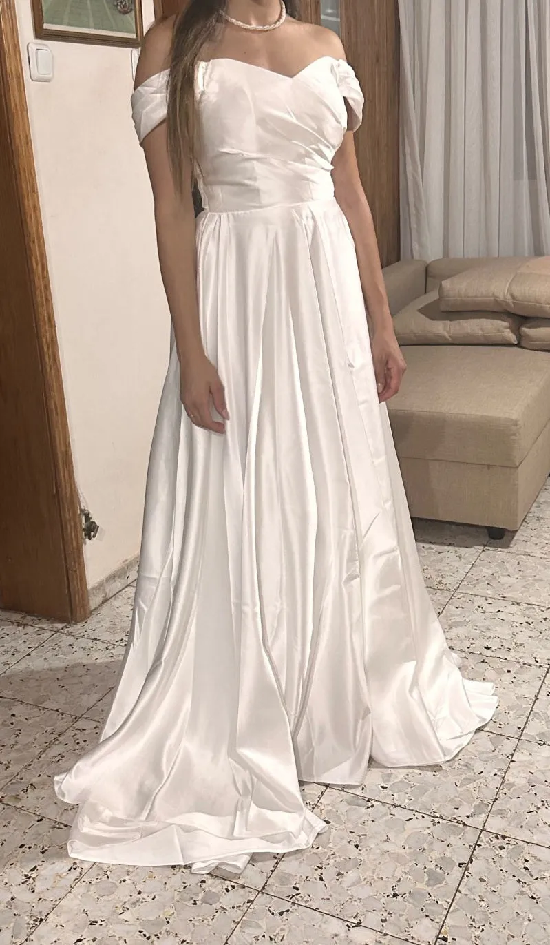 Classic All Over Satin Wedding Gown All Sizes/Colors