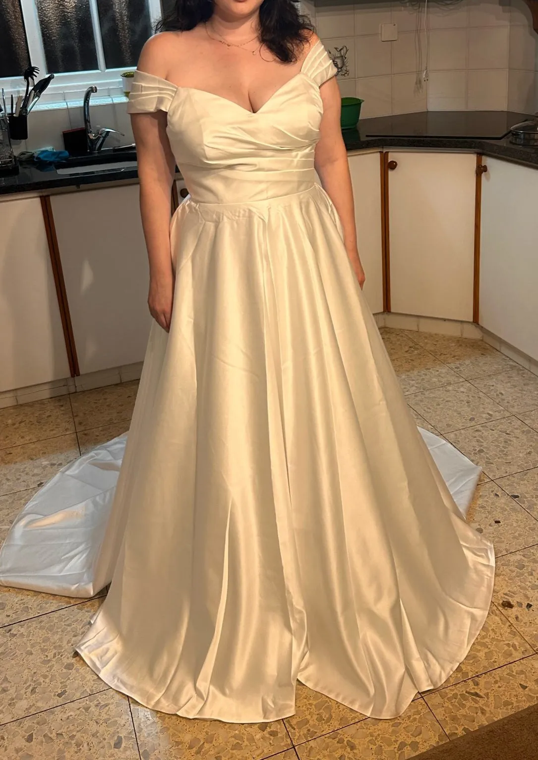 Classic All Over Satin Wedding Gown All Sizes/Colors