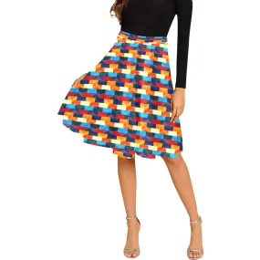 color scheme print 10 Melete Pleated Midi Skirt (Model D15)