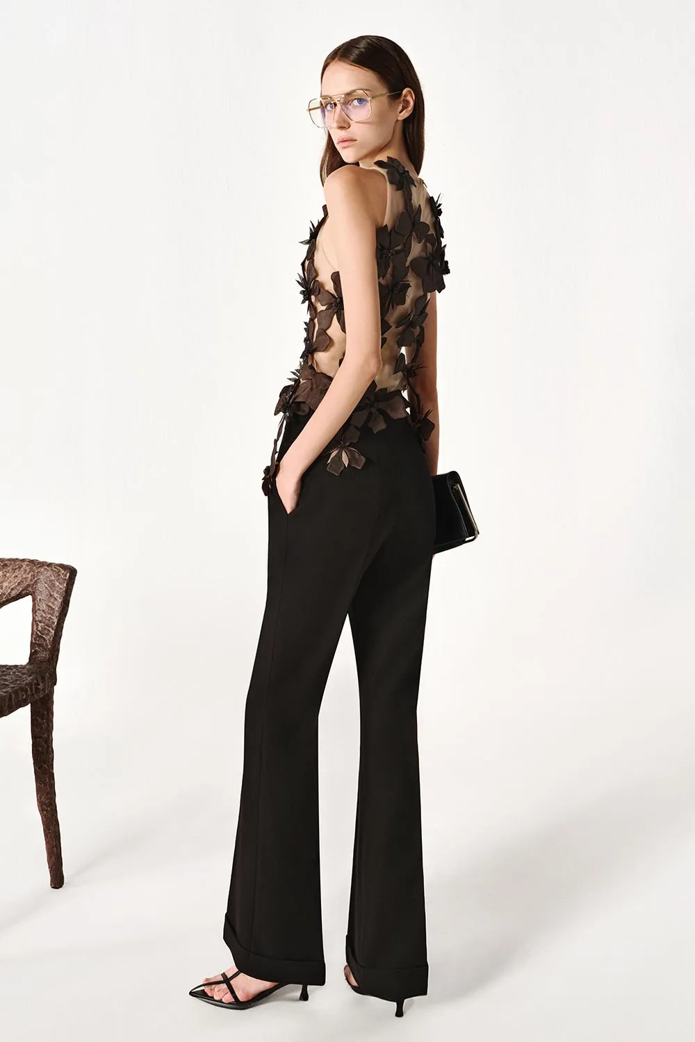 Dahlia Straight Basic Twill Floor Length Pants