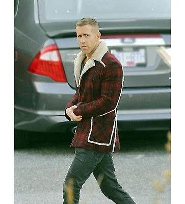 Deadpool Ryan Reynolds Red Shearling Fur Jacket Coat