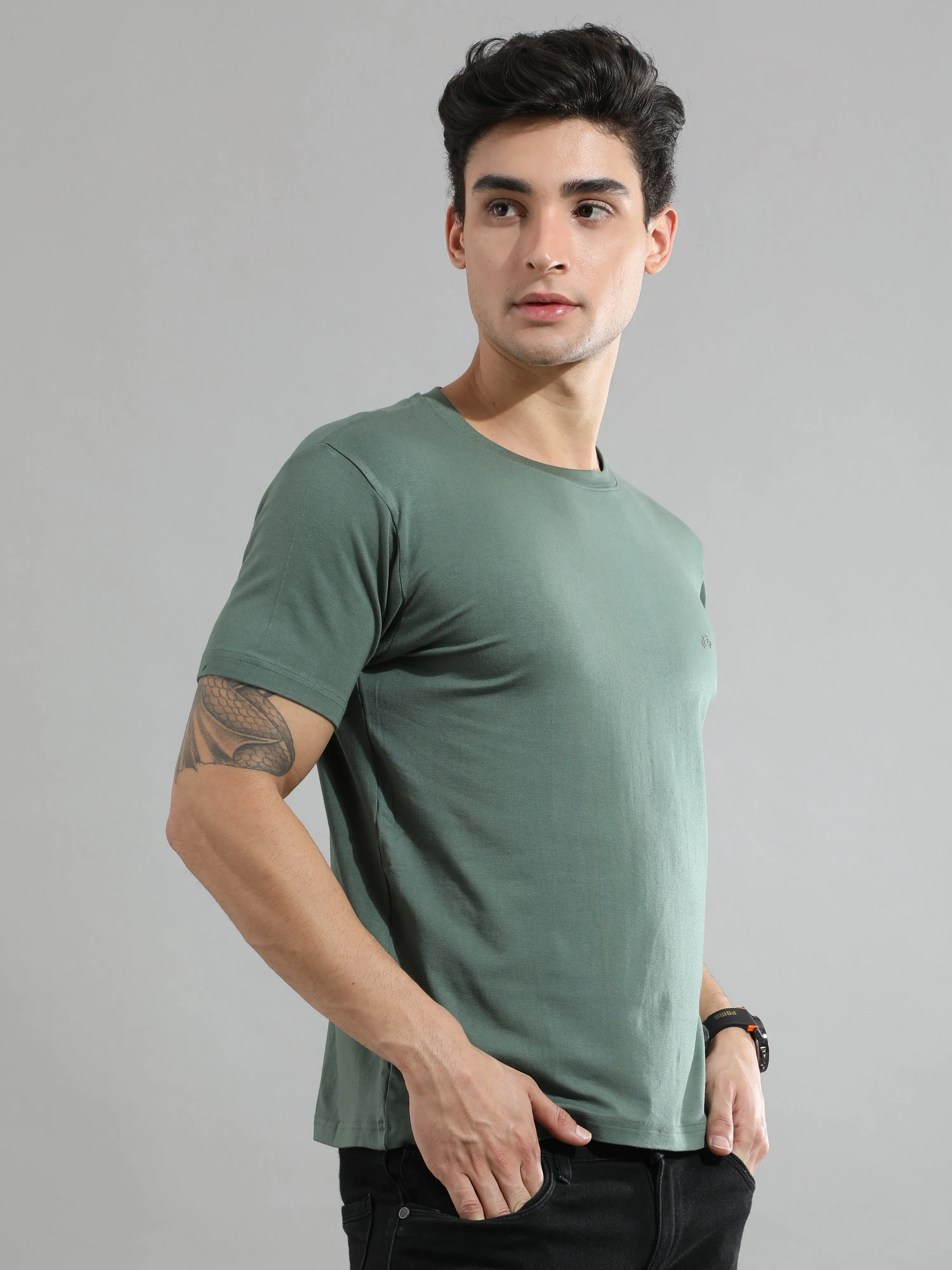 Deep Olive Bamboo Fabric T-Shirt