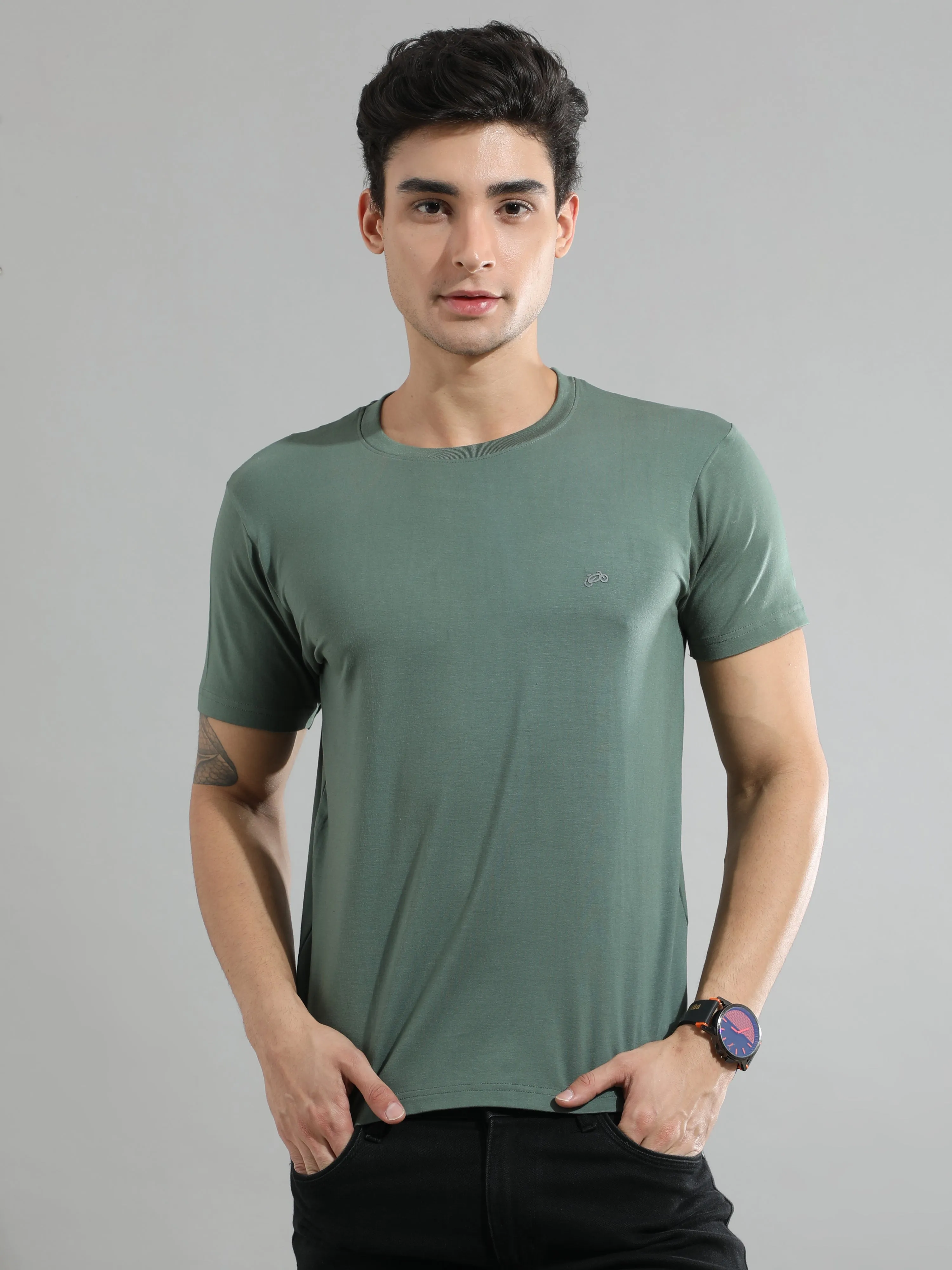 Deep Olive Bamboo Fabric T-Shirt