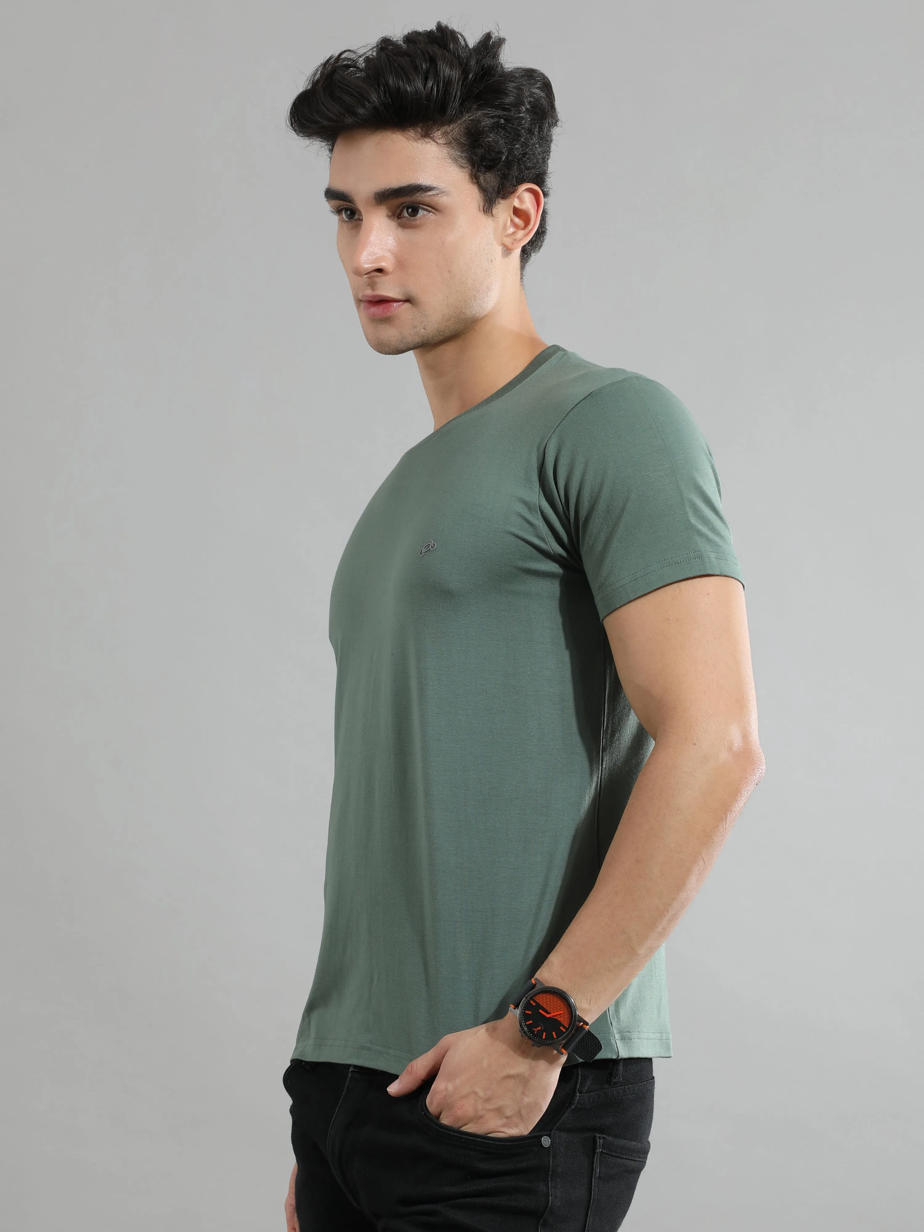 Deep Olive Bamboo Fabric T-Shirt