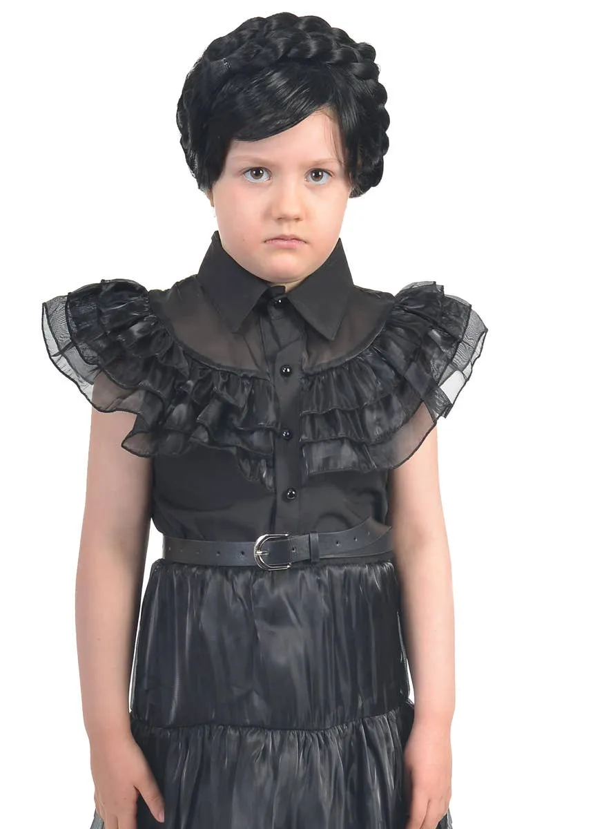 Deluxe Girls Wednesday Black Party Dress Costume