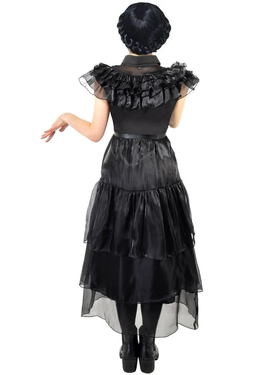 Deluxe Teen Girls Wednesday Black Party Dress Costume