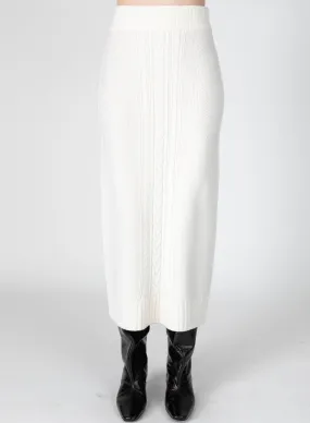 Derek Lam 10 Crosby - Valentin Cable Knit Skirt in Blanc