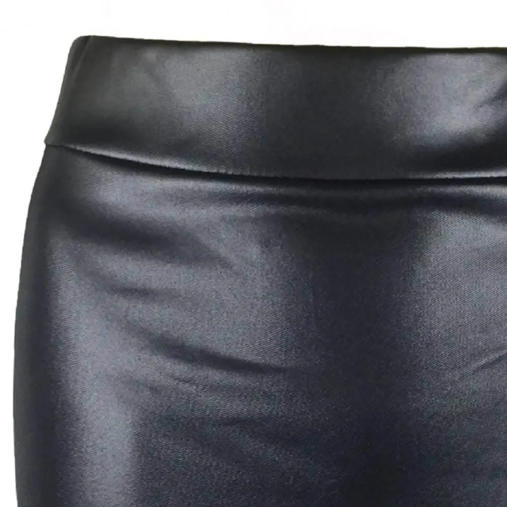 Elegant Faux Leather High Waist Mini Skirt by SANWOOD